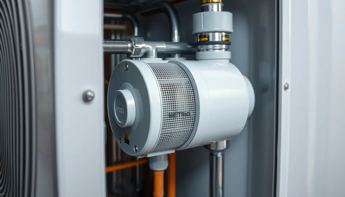 Vue rapprochée des composants internes d'un chauffe-eau thermodynamique 200 litres