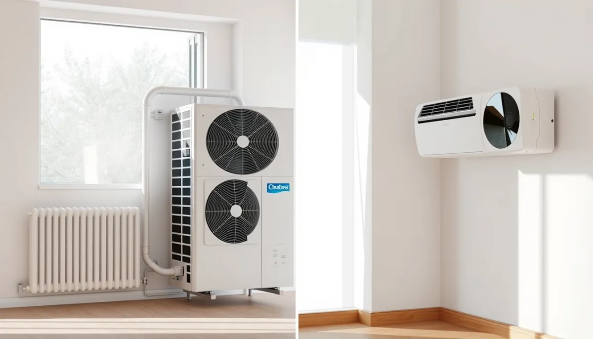 Comparaison technique entre une PAC air/eau reliée à un radiateur et une PAC air/air avec unité murale