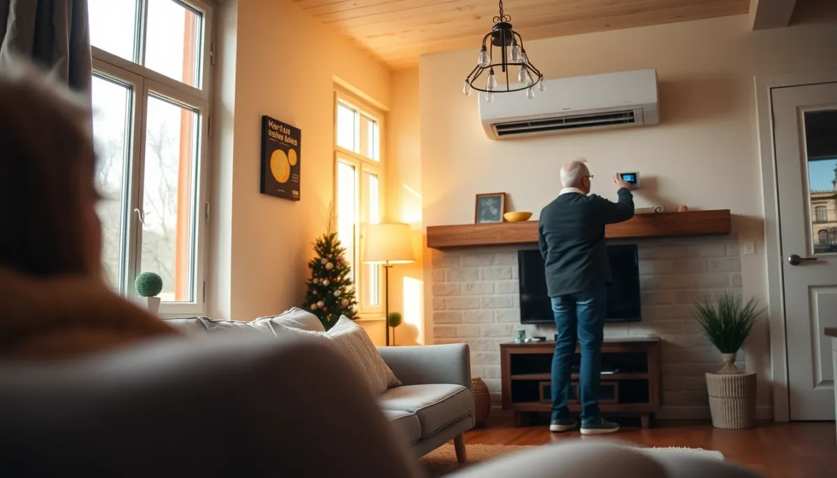 Confort quotidien dans un salon chauffé par une pompe à chaleur air/air dans le Bas-Rhin